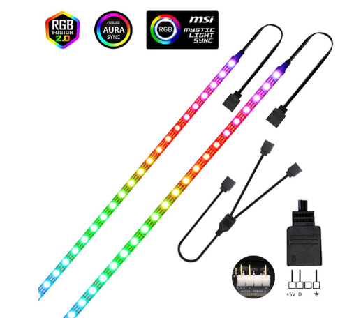 WS2812B DC5V LED Strip Light RGB 3 Pin Addressable LED Headers PC for ASUS AURA SYNC/ MSI Mystic Light Sync/ GIGABYTE Fusion 2.0