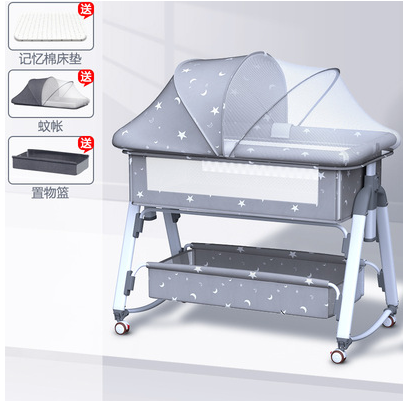 Multifunctional foldable baby bed removable portable newborn cradle bed European baby bed splicing big bed