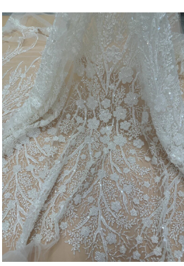 Newest wedding French Material JIANXI.C-1308.4006 with heavy Beads super quality Embroidered Lace Fabric