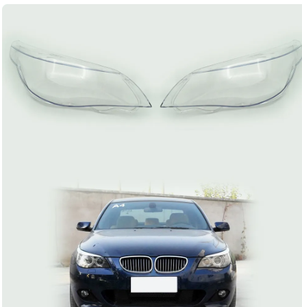 Pair For BMW 5 Series E60 E61 2003-2008 525i 530i Car Headlight Lens Cover Shell