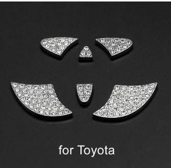 Car Bling Steering Wheel Logo Decal Sticker Interior Accessories Diamond Metal Emblem Fit for BMW Hyundai Toyota Honda Mercedes