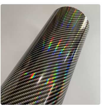 Holographic Black Carbon Fiber Vinyl Wrap Film Air Release DIY Car Wrap Vinyl Automotive Stickers Decals