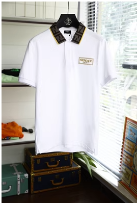 Purchasing Fendi/Fendi new men's lapel t-shirt summer business casual all-match breathable short-sleeved POLO shirt