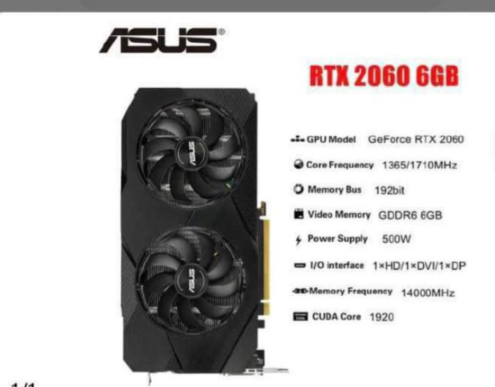 2024 Used ASUS RTX 2060 Super 6GB 8GB 12GB GDDR6 192bit Video Cards GPU Graphic Card RTX2060