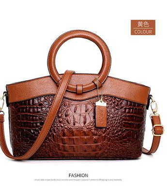 2023 spring new classic fashion crocodile pattern ring ladies shoulder bag exquisite temperament retro handbag