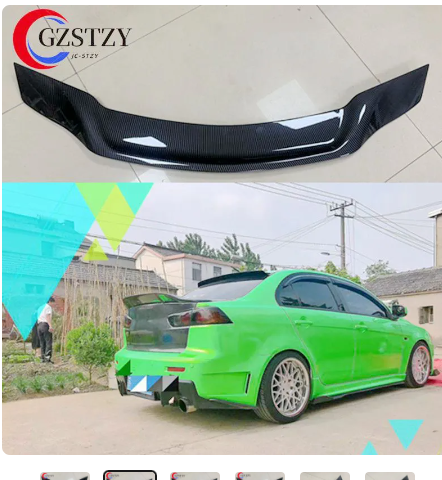 For Mitsubishi Lancer EX Evo 2008-2015 High quality ABS Rear Roof Spoiler Wing Trunk Lip Boot Cover Car Styling