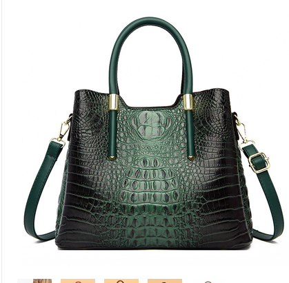 Brand authentic women's bag 2023 new crocodile pattern high-end middle-aged mother bag atmosphere leather shoulder handbag