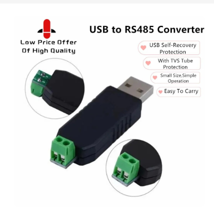 1Pcs USB to RS485 485 Converter Adapter Compitable USB 2.0 USB 1.1 Support Win7 XP Vista Linux Max 1200M Communication Distance