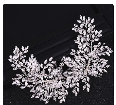 Double Rhinestone Hair Comb Bridal Headband Wedding Hair Accessories Crystal Rhinestone Hair Comb Hairband Wedding Hair Jewelry