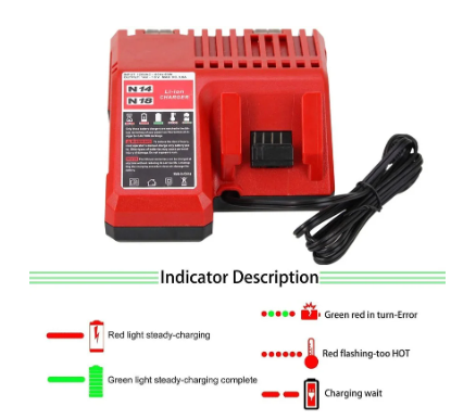 Eu Plug 18V Power Tool Lithium Battery Charger Replacement For Milwaukee M&18