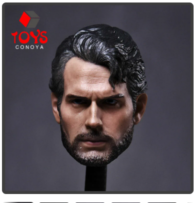 1:6 Scale Henry Cavill Head Sculpt PVC Old Age Beard Head Carving for 12" PH TBL Male Action Figure Model