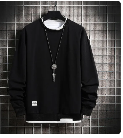 New Fashion Mens Casual Sweatshirts Long Sleeve O-Neck Style Male Sweatshirt Spring Breathable Fitness Tee