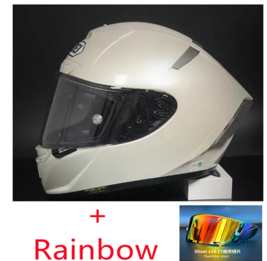 SHOEI X14 Helmet Pearl White R1 60th Anniversary Edition Green Helmet Full Face Racing Motorcycle Helmet Casco De Motocicle