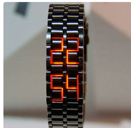 Fashion Black Full Metal Digital Lava Wrist Watch Men Red/Blue LED Display Men's Watches Gifts for Male Boy Sport Creative Clock
