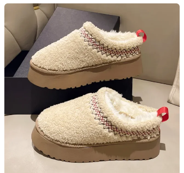 2024 New Women Fur Slippers Ankle Boots Flats Platform Short Plush Warm Flip Flops Cotton Shoes Designer Brand Winter Snow Botas