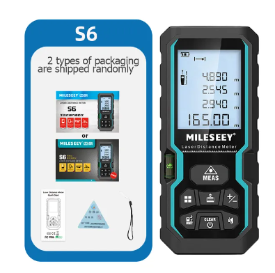 MILESEEY S6 Laser Tape Measure 40M 60M 80M 100M Laser Rangefinder IP54 Electronic Ruler Useful Measurement Tool