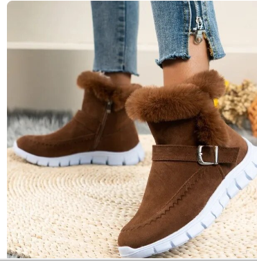 Shoes for Women Winter Warm Women Boots Thick Plush Snow Boots Zipper Comfortable Outdoor Ankle Boots Casual Shoes Women Boots