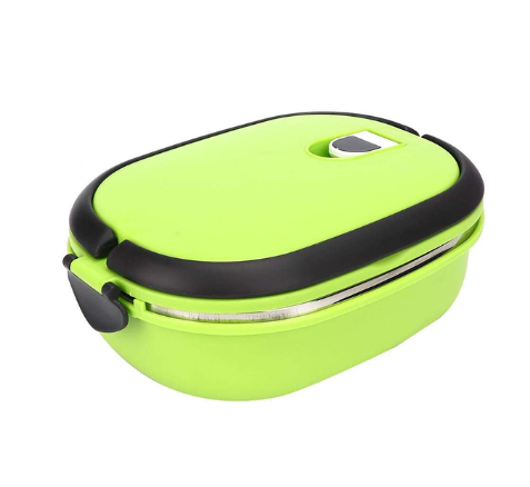 Portable Lunch Bento Box with Folding Handle Stainless Steel Liner Leakproof Food Storage Containers Outdoor Bento Boxes