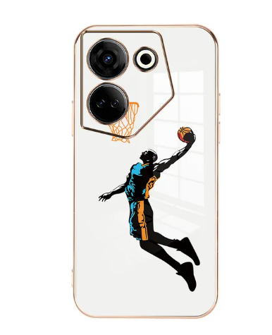 Basketball Pattern Plating Phone Case For Infinix Tecno Camon 20 Pro Soft Cover