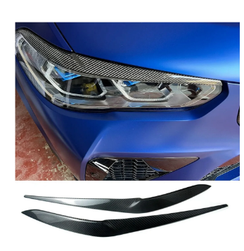 Carbon Fiber Style Front Headlight Lamp Eyebrow Eyelid Trim Cover for Bmw X5 G05 X6 G06 2019-2022 Refit Accessories 2Pcs