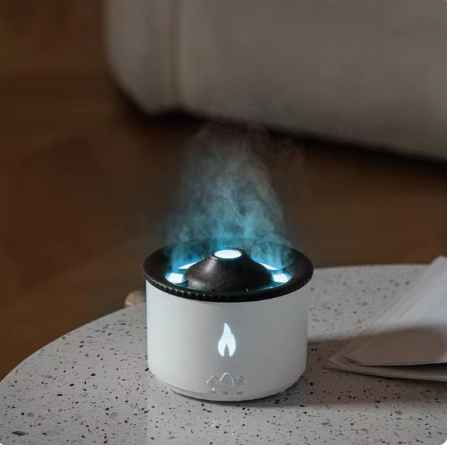 Flame Aromatherapy Air Humidifier Jellyfish Electric Aroma Diffuser Lava Volcano Design Spitting Circle Humidifier Home Decor