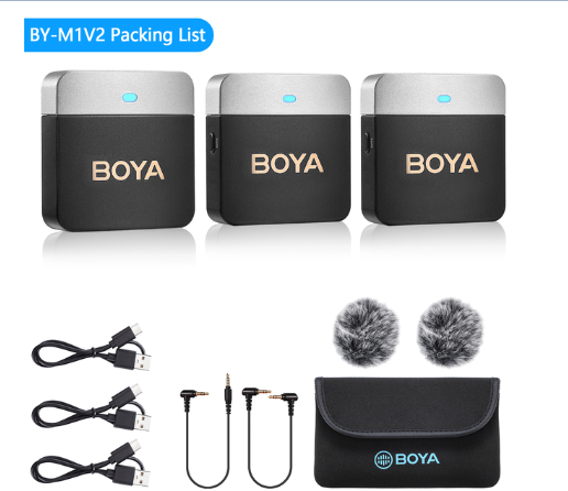 BOYA BY-M1V Wireless Lavalier Lapel Microphone for iPhone Android DSLR Cameras Smartphone Youtube Recording Live Streaming Vlog