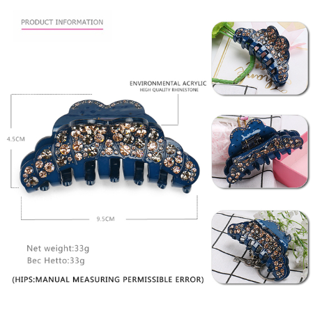 High Quality Rhinestone Acrylic Hair Accessories Hair Claw For Women Fashion Wedding Hair Claw Clips