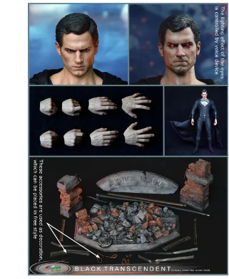 Original BY-ART BY- 015 1/6 Black Superman Transcendence Series Action Figure Soldier Model Toy Gift Model Collection