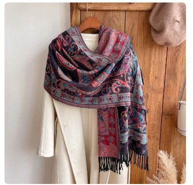 2023 New Winter Scarf Cashmere Shawl Women's Warm Double-Sided Thick Foulard Lady Fashion Bandana Female Pashmina