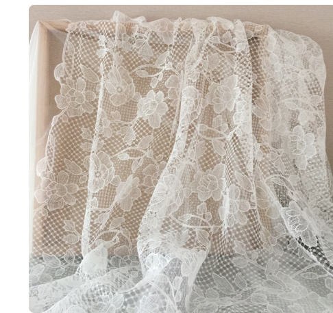 New Style Fish Thread Embroidery Lattice Flower DIY Accessories for Wedding Dress Headwear Fabric RS4056