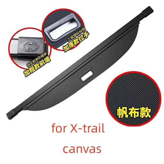 Car Rear Cargo Cover For Nissan X-trail Rogue Murano 08-21 Privacy Trunk Screen Security Shield Shade Auto Accessories