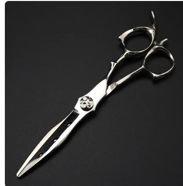 Customize logo Japan 440c 6 '' Upscale scissor Hollow hair scissors cutting barber haircut thinning shears hairdresser scissors