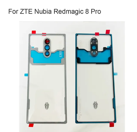 Back Glass Rear Cover For ZTE Nubia Redmagic 8 Pro Battery Door Housing case back cover Red magic 8 Pro+ Plus