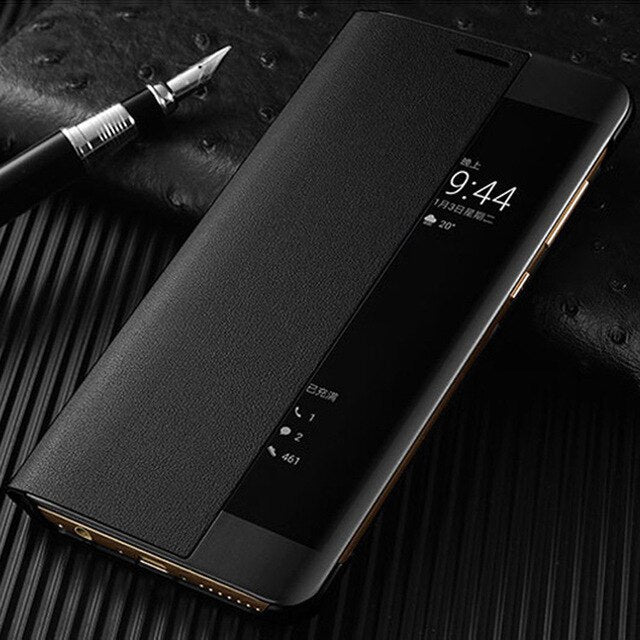 Flip Wallet Cover Luxury Leather Phone Case For Huawei Mate 10 Pro Huawe Mate10 Mate10pro 10pro 360 Protection Window Smart View