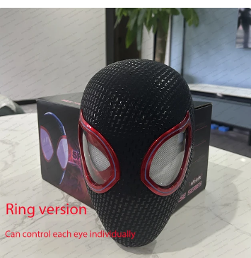 Mascara Miles Spiderman Headgear Cosplay Moving Eyes Electronic Mask Spider Man 1:1 Remote Control Toys For Adults Kids Gift