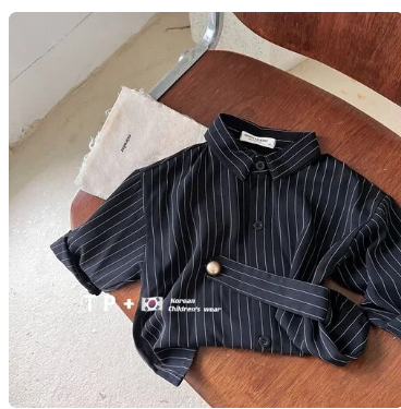 Sweet Mom Children's Shirt 2022 Spring New Boys and Girls Personality Striped Shirt Baby Oblique Buckle Thin Coat Fashion