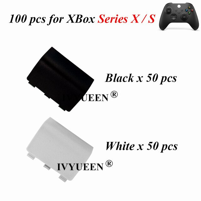 IVYUEEN 100 PCS for Xbox Series X S XSX XSS Controller Battery Shell Lid Back Replacement Housing Door Cover Case Repair Parts