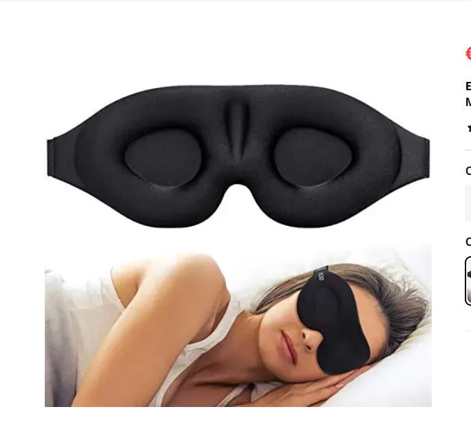 Eye Mask for Sleeping 3D Contoured Cup Blindfold Concave Molded Night Sleep Mask Block Out Light with Women Men