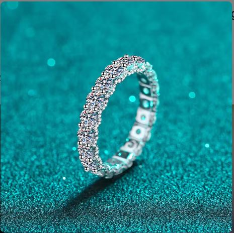 Fashion Jewelry Brilliant Cut vvs Moissanite Diamond Engagement S925 Silver Rings for Women