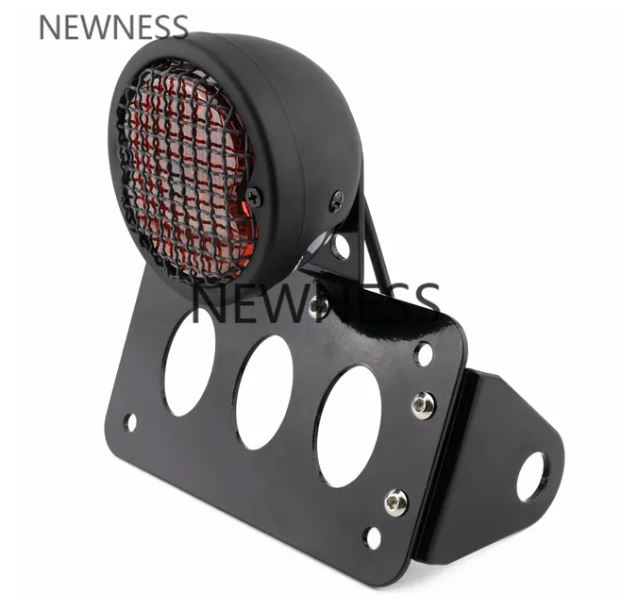 12V Motorcycle Rear Stop Light Side Mount LED Tail Light w/ License Number Plate Bracket For Harley Sportsters Choppers Bobber