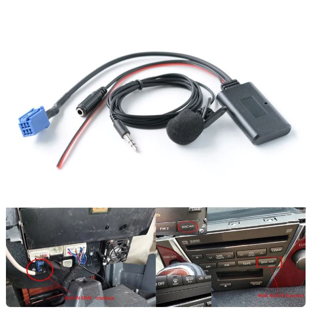 Car Radio Bluetooth-Compatible Cable For Lexus IS250 IS350 06-08 Music Adapter For Toyota Crown Handsfree Aux Audio Adapter