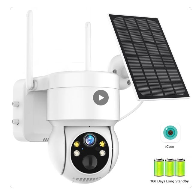 WiFi PTZ Camera Outdoor Wireless Solar IP Camera 4MP HD Built-in Battery Video Surveillance Camera Long Time Standby iCsee APP