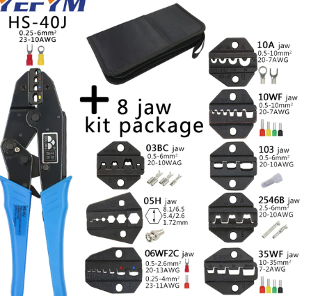 Crimping Pliers Clamp Tools Cap/coaxial Cable Terminals Kit 230mm HS-40J Multi Functional YEFYM Carbon Steel Multifunctional