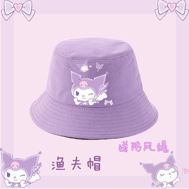 Kawaii Sanrios Sun Protection Cap Kuromi Accessories Cute Beauty Cartoon Anime Parent-Child Students Sun Hat Toys for Girls Gift