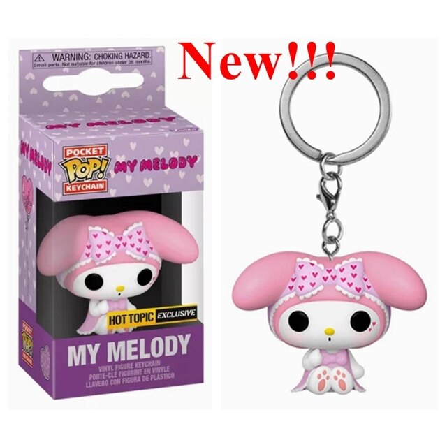 New FUNKO POP Pocket keychains Sanrio - My Melody (Sleepover) Hot Topic Exclusive Action Figures Toys with original box