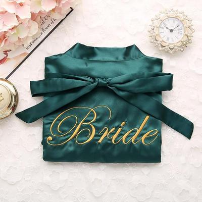 Bride Bridesmaid Wedding Robe Embroidery Kimono Bathrobe Gow