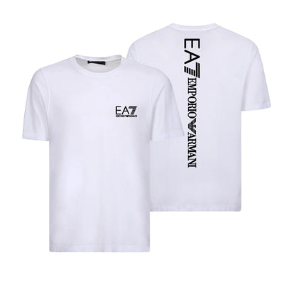 Summer pure cotton men's ea7 short-sleeved t-shirt men's sports fashion ax high-end letter printing top round neck half-sleeved T-shirt