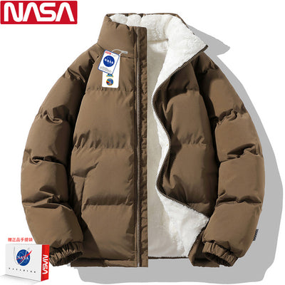 NASA flagship store autumn and winter stand collar jacket men's new outdoor loose couple style warm down jacket