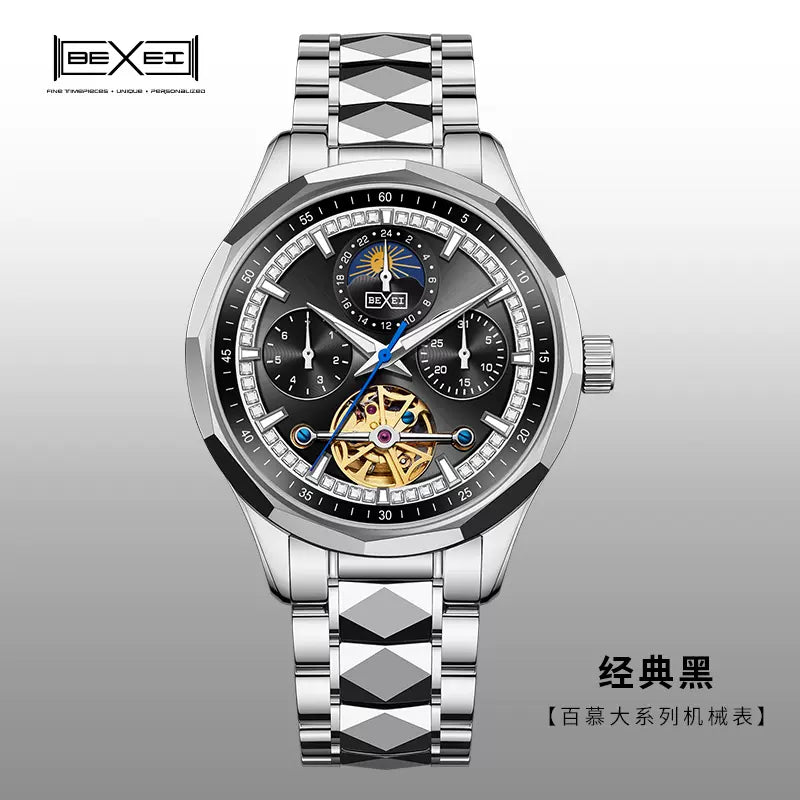 BEXEI/Bissei Bermuda series steel strap fully automatic men's mechanical watch