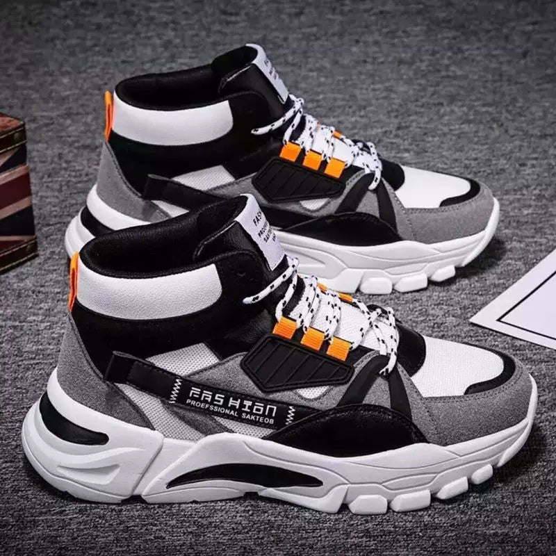 Men's shoes 2023 new high-top trendy shoes autumn trendy sports shoes men's breathable mesh casual shoes dad shoes for men